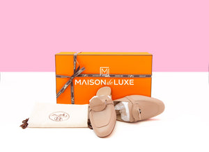 Hermes Hermes Beige Sarrazin OZ Kelly Mules 37 Lizard - view 1