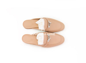 Hermes Hermes Beige Sarrazin OZ Kelly Mules 37 Lizard - view 3