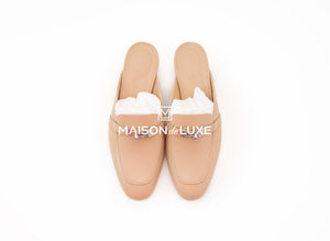 Hermes Hermes Beige Sarrazin OZ Kelly Mules 37 Lizard - view 4