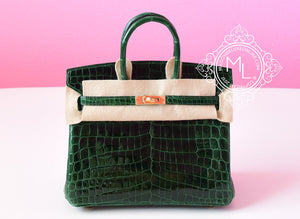 Hermes Hermes Green Vert Fonce Crocodile Gold Birkin 25 Handbag - view 1
