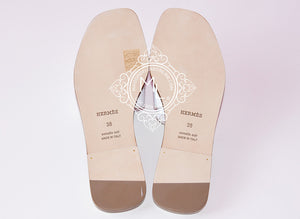 Hermes Hermes Womens White Oran Sandal Slipper 38 Shoes - view 5
