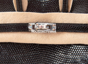 Hermes Hermes Birkin 20 Black Shiny Lizard Palladium Hardware - view 9