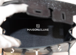 Hermes Hermes Birkin 20 Black Shiny Lizard Palladium Hardware - view 11