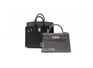 Hermes Hermes Birkin 20 Black Shiny Lizard Palladium Hardware - view 3