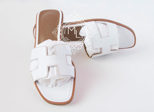 Hermes Hermes Womens White Oran Sandal Slipper 36 Shoes - view 2