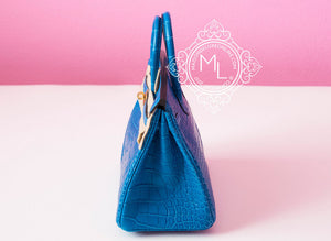 Hermes Hermes Mykonos Blue Crocodile Gold Birkin 25 Handbag - view 3