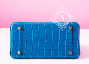 Hermes Hermes Mykonos Blue Crocodile Gold Birkin 25 Handbag - view 6