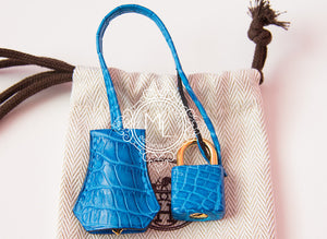 Hermes Hermes Mykonos Blue Crocodile Gold Birkin 25 Handbag - view 13