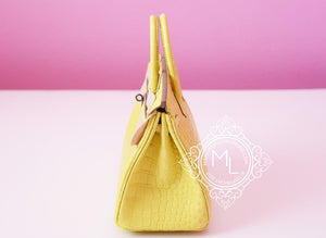 Hermes Hermes Lime Yellow Matte Crocodile Birkin 25 Handbag - view 5