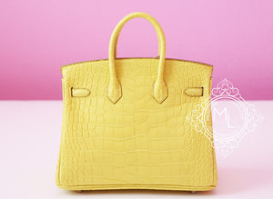 Hermes Hermes Lime Yellow Matte Crocodile Birkin 25 Handbag - view 6