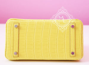 Hermes Hermes Lime Yellow Matte Crocodile Birkin 25 Handbag - view 8