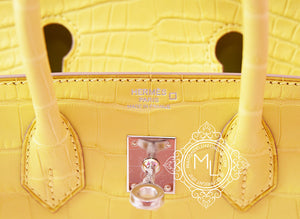 Hermes Hermes Lime Yellow Matte Crocodile Birkin 25 Handbag - view 10
