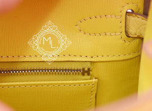 Hermes Hermes Lime Yellow Matte Crocodile Birkin 25 Handbag - view 12