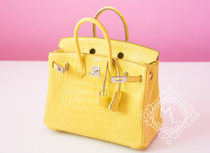 Hermes Hermes Lime Yellow Matte Crocodile Birkin 25 Handbag - view 4