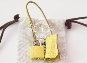 Hermes Hermes Lime Yellow Matte Crocodile Birkin 25 Handbag - view 14