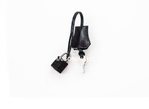 Hermes Hermes Birkin 25 Black Shiny Lizard Palladium Hardware - view 14