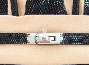 Hermes Hermes Birkin 25 Black Shiny Lizard Palladium Hardware - view 8