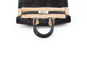 Hermes Hermes Birkin 25 Black Shiny Lizard Palladium Hardware - view 7