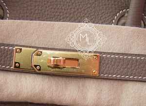 Hermes Hermes Etoupe Togo GHW Birkin 30 Handbag - view 6