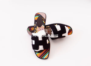 Hermes Hermes Women's Black Suede Oran Sandal Slipper 37 Shoes - view 2