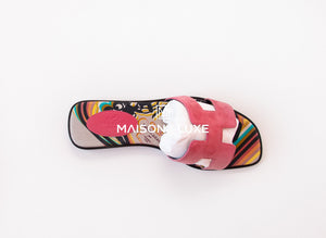 Hermes Hermes Women's Pink Suede Oran Sandal Slipper 37 Shoes - view 5