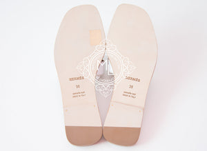 Hermes Hermes Womens White Oran Sandal Slipper 38 Shoes - view 5