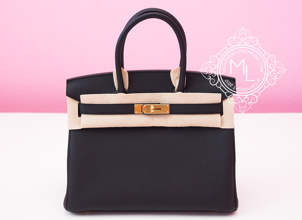 Hermes Hermes Black Noir Togo GHW Birkin 30 Handbag