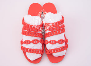 Hermes Hermes Womens Summer Nude Jelly Red Sandal Slipper 37 Shoes - view 4