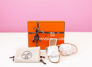 Hermes Hermes Women's White Oran Sandal Slipper 36 Shoes - view 1
