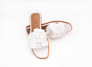 Hermes Hermes Women's White Oran Sandal Slipper 36 Shoes - view 2