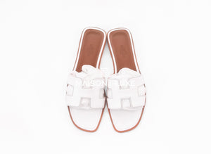 Hermes Hermes Women's White Oran Sandal Slipper 36 Shoes - view 3