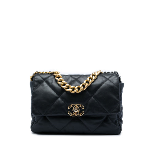 Chanel 19 Flap Bag Quilted Goatskin Large