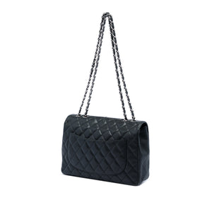 Chanel Classic Single Flap Bag Quilted Caviar Jumbo - view 2