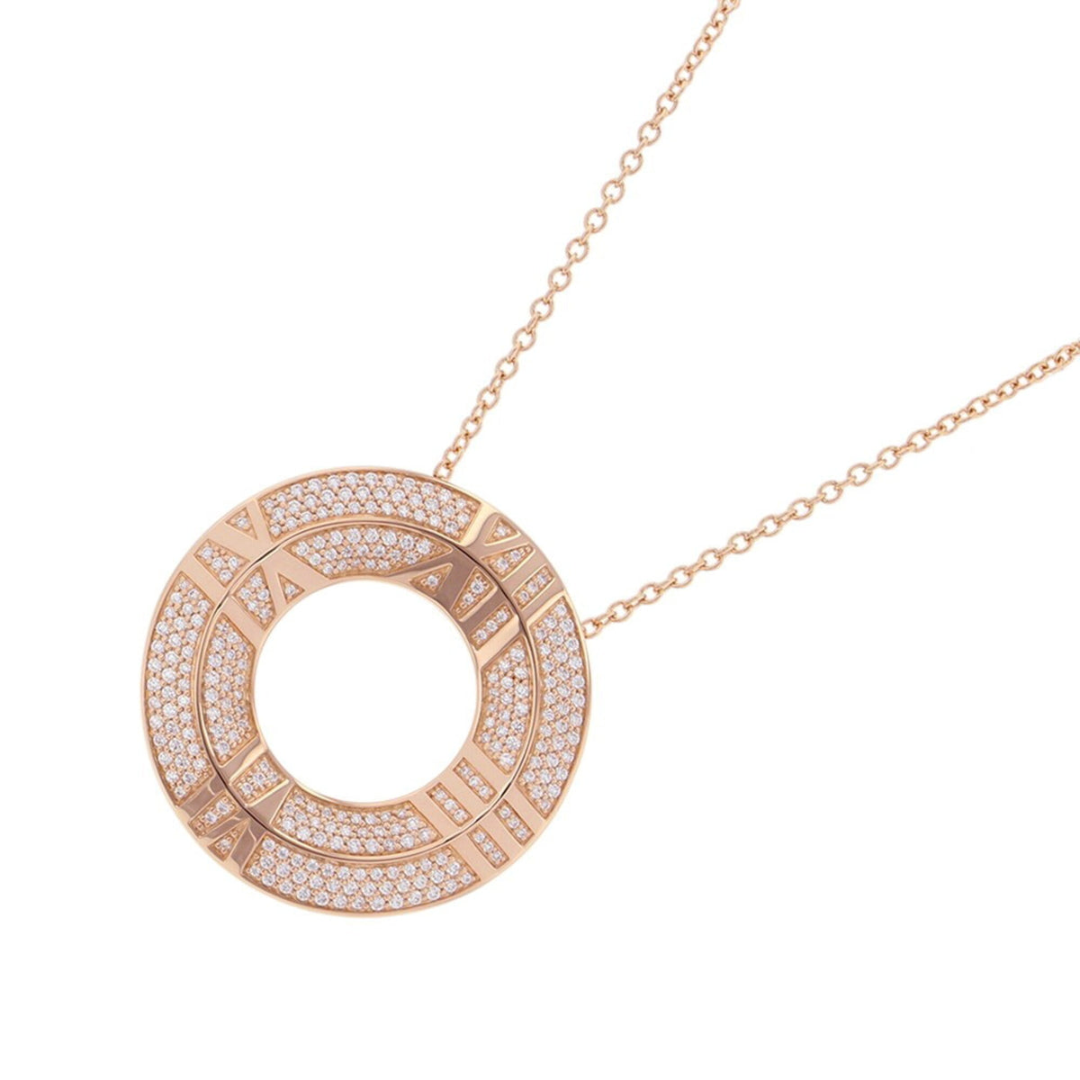 Tiffany & Co. Atlas Pendant Necklace 18K Rose Gold