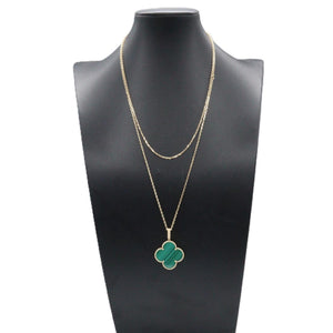 Van Cleef & Arpels Alhambra Pendant Necklace 18K Yellow Gold and Malachite - view 6