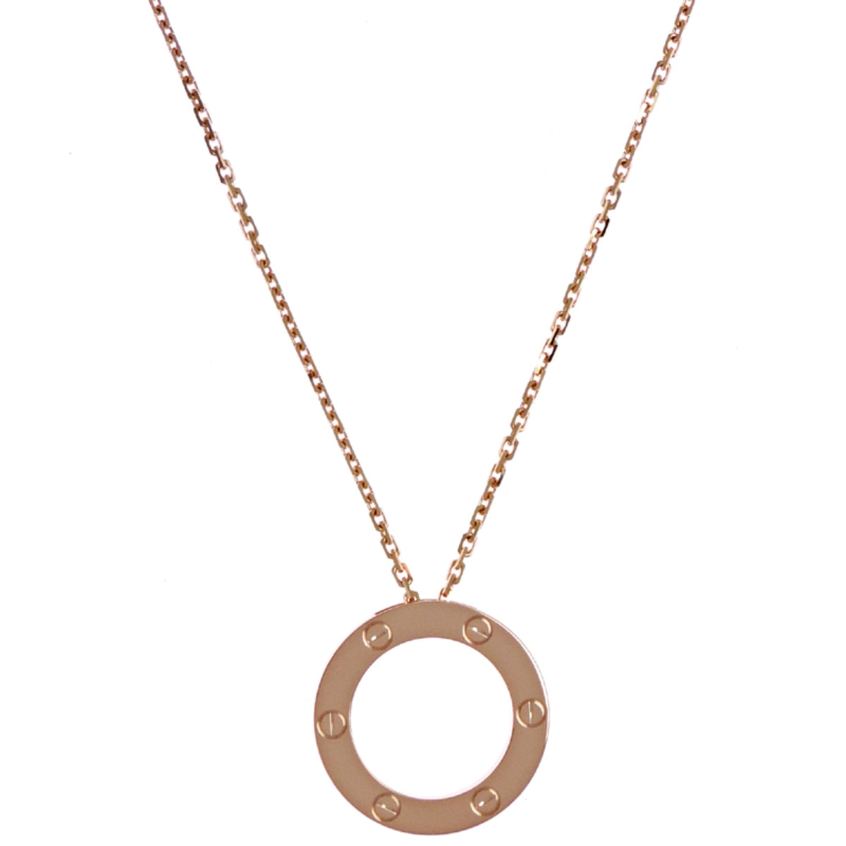 Cartier Love Circle Pendant Necklace 18K Rose Gold