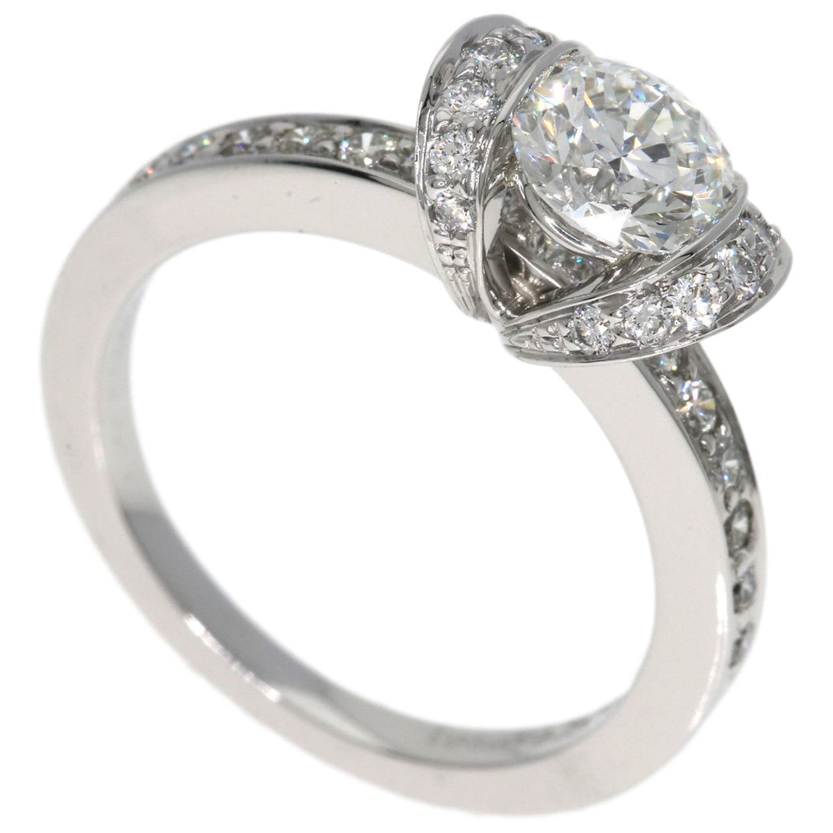 Ribbon Ring Platinum with Diamond