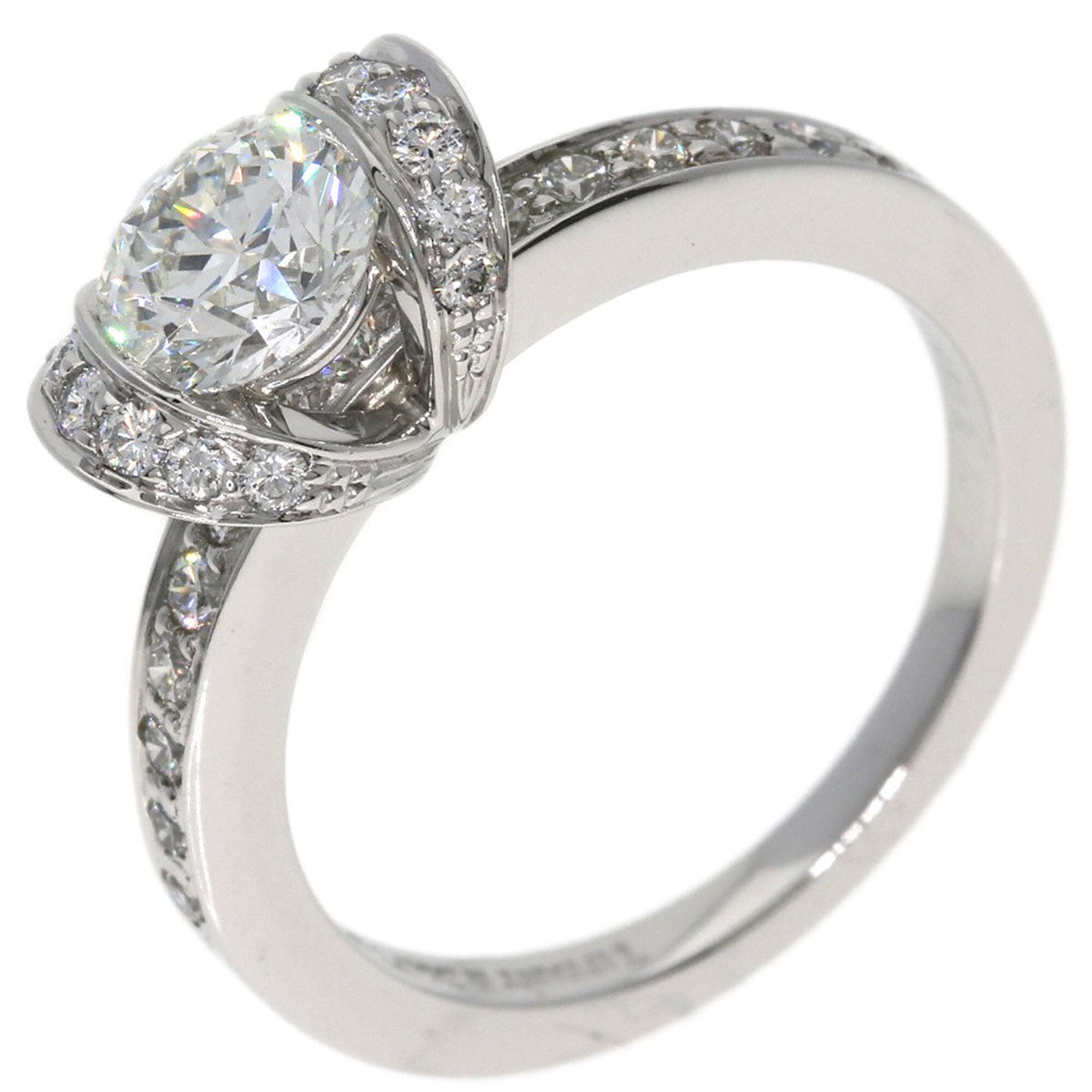 Ribbon Ring Platinum with Diamond