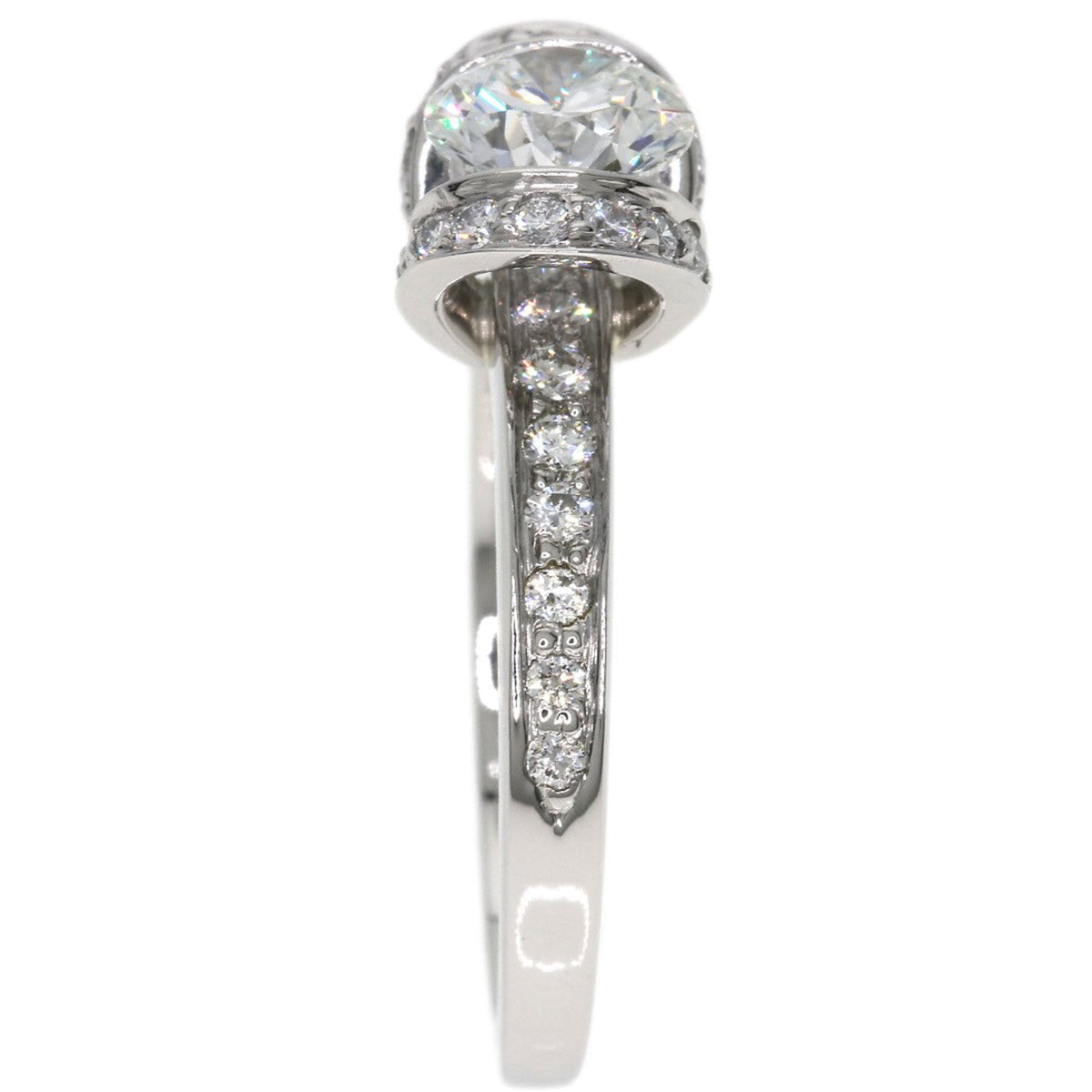 Ribbon Ring Platinum with Diamond