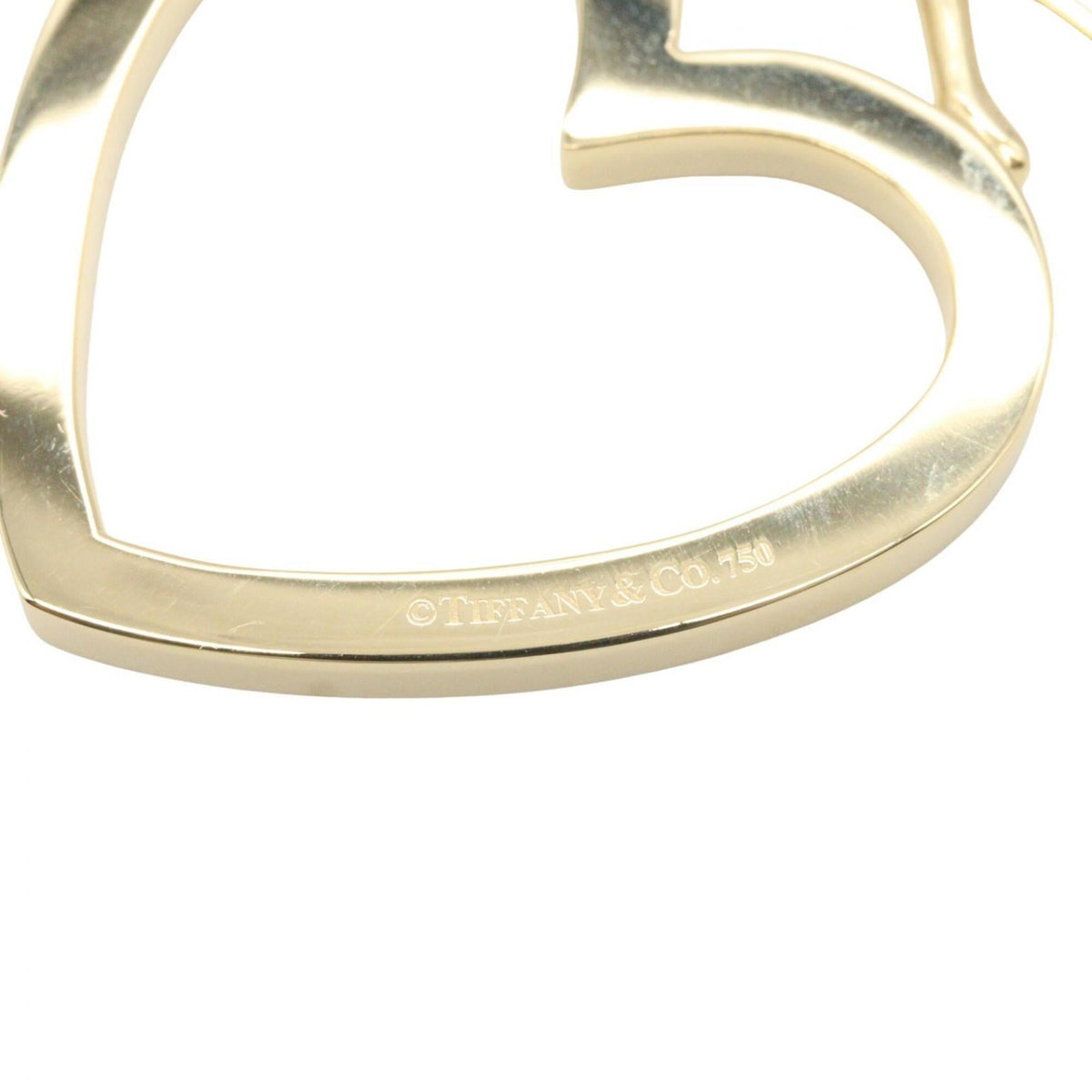 Open Heart Pendant Necklace 18K Yellow Gold 35mm