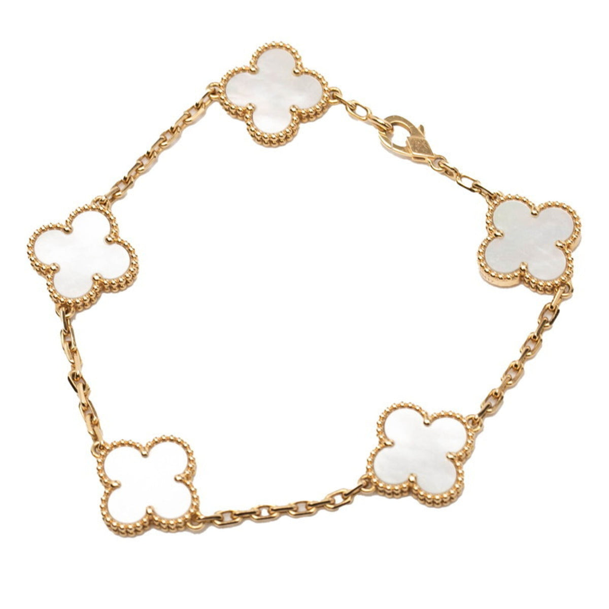 Van Cleef & Arpels Vintage Alhambra Bracelet 18K Yellow Gold and Mother of Pearl