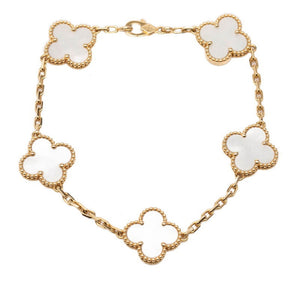 Van Cleef & Arpels Vintage Alhambra Bracelet 18K Yellow Gold and Mother of Pearl - view 2