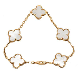 Van Cleef & Arpels Vintage Alhambra Bracelet 18K Yellow Gold and Mother of Pearl - view 3