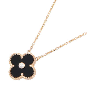 Van Cleef & Arpels Vintage Alhambra Pendant Necklace 18K Rose Gold and Onyx - view 1