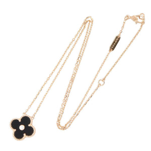Van Cleef & Arpels Vintage Alhambra Pendant Necklace 18K Rose Gold and Onyx - view 2