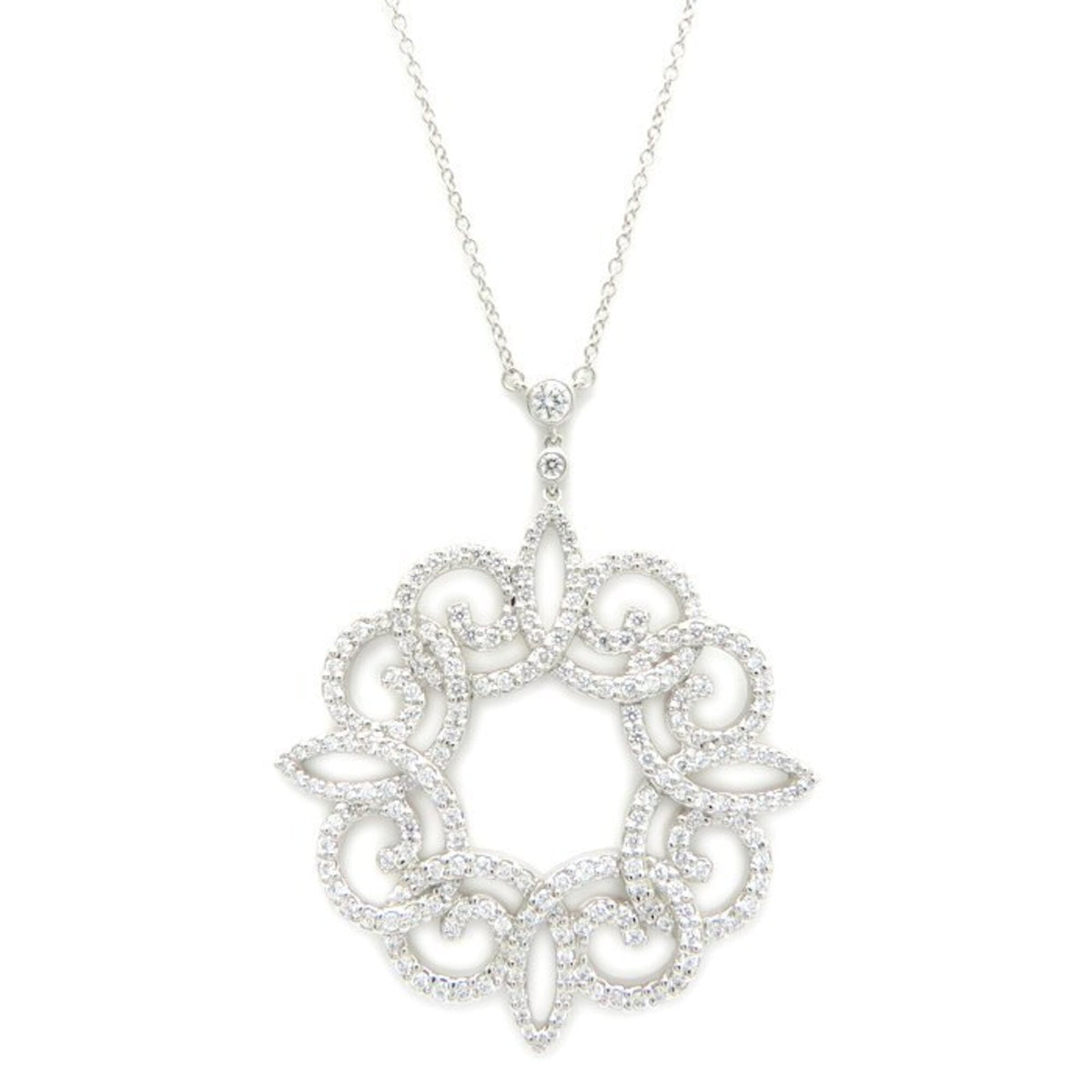 Tiffany & Co. Enchant Scroll Pendant Necklace Platinum with Diamond