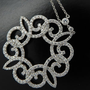 Tiffany & Co. Enchant Scroll Pendant Necklace Platinum with Diamond - view 7