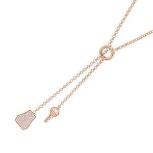 Hermes Kelly Clochette Pendant Necklace 18K Rose Gold Mini with Diamond - view 3