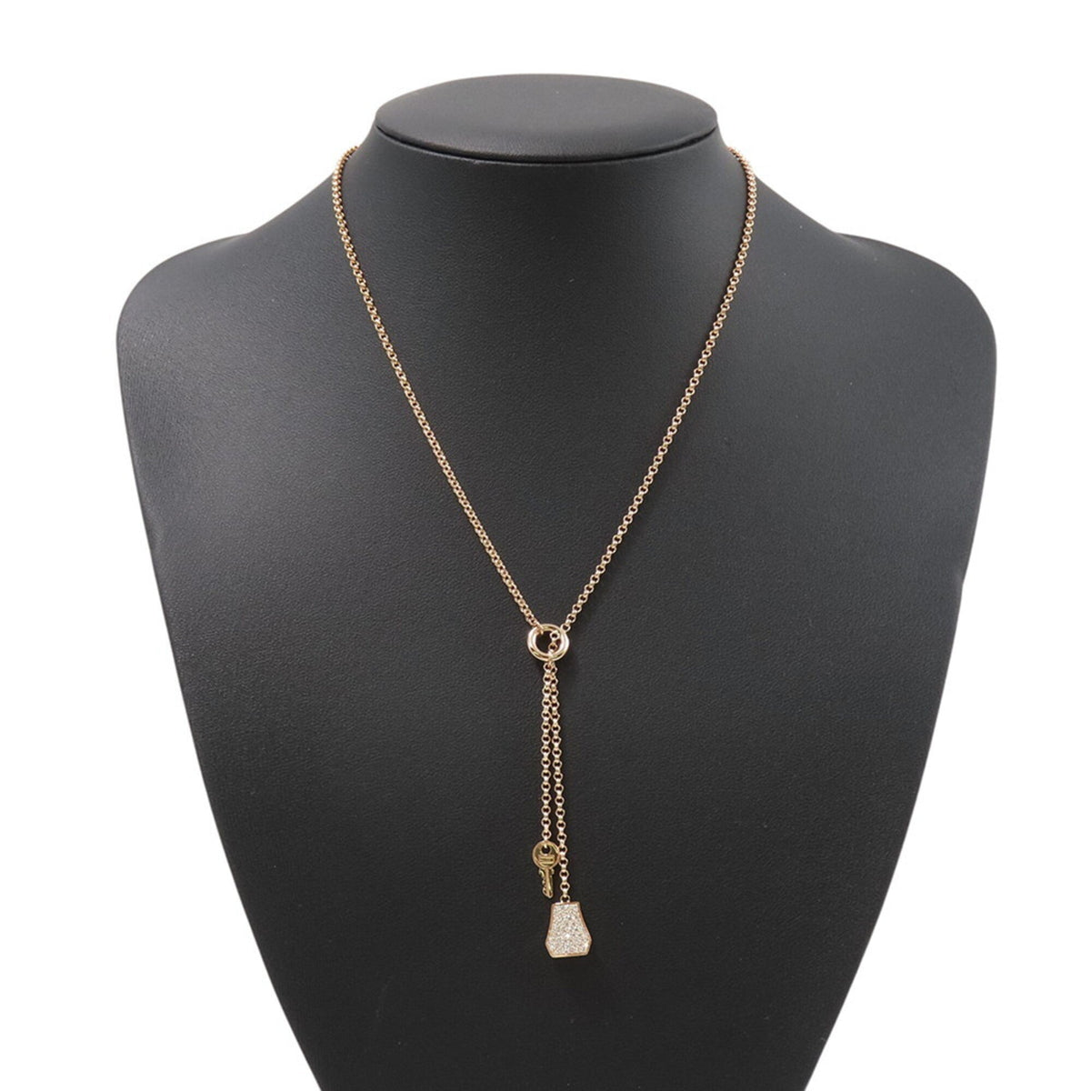 Kelly Clochette Pendant Necklace 18K Rose Gold Mini with Diamond