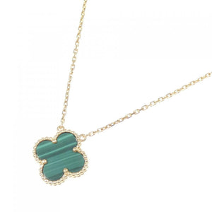 Van Cleef & Arpels Vintage Alhambra Pendant Necklace 18K Yellow Gold and Malachite - view 2